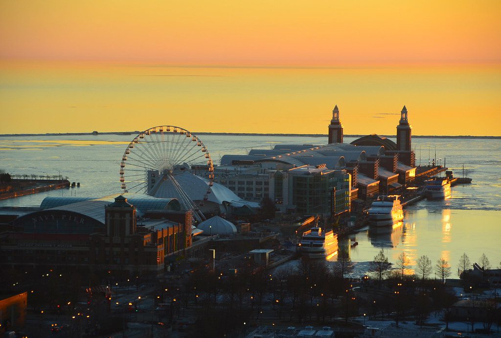 Sunrise at Navy Pier