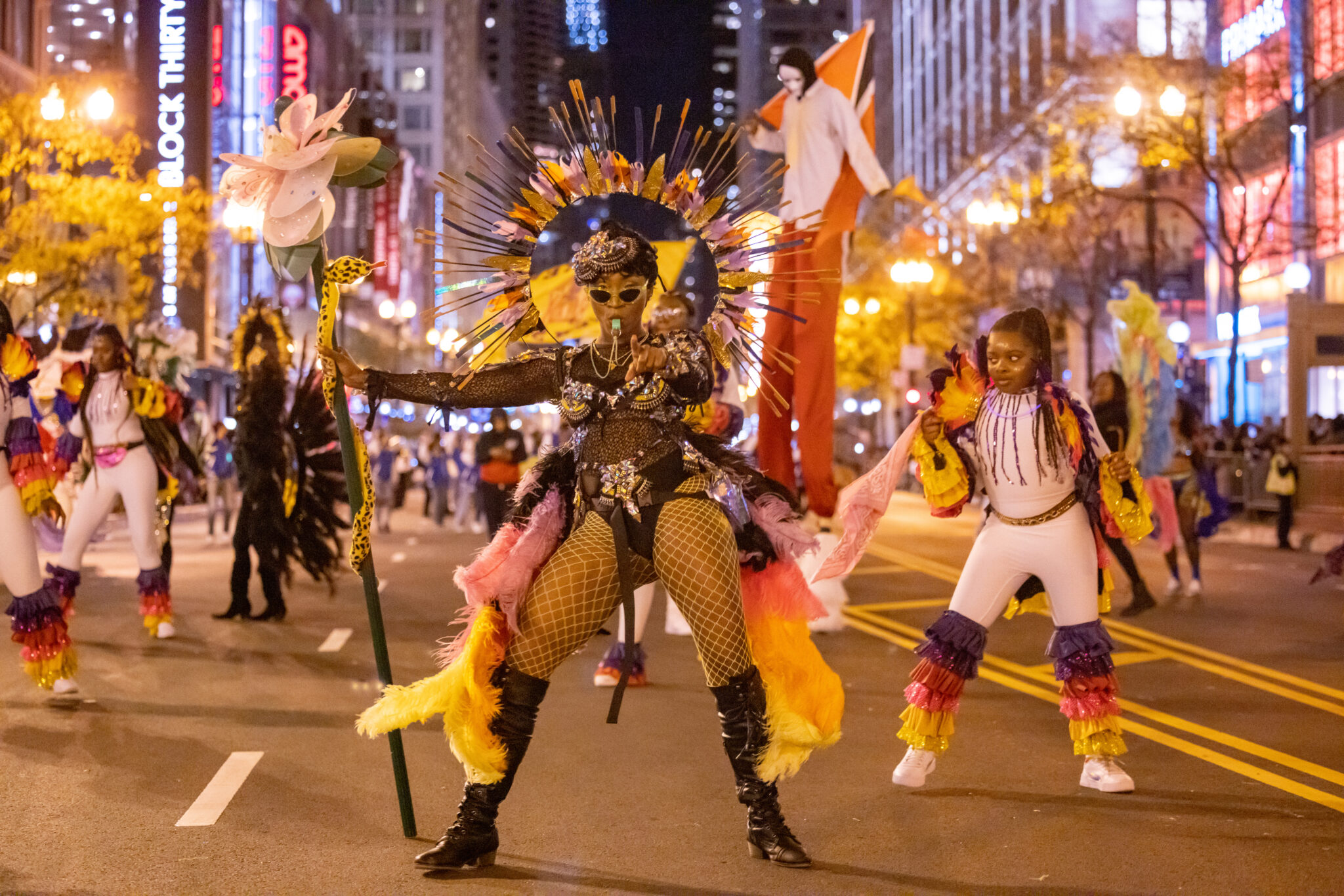 Arts in the Dark parade on State Street in the Loop