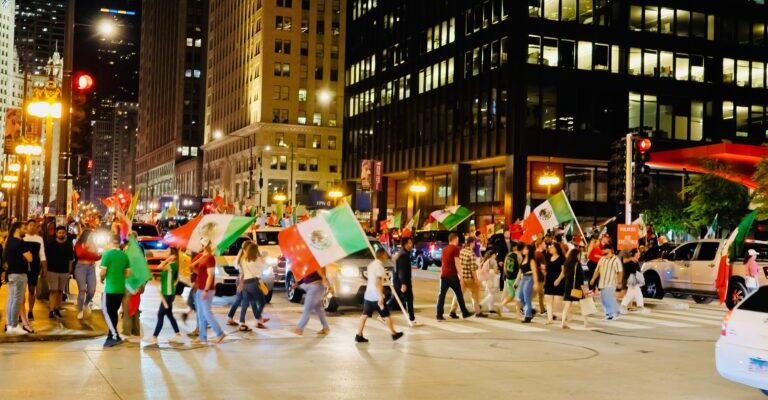 Mexican Flags in Chicago